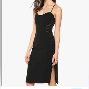 Halston heritage crepe sheer midi bodycon sweetheart sexy cocktail party dress